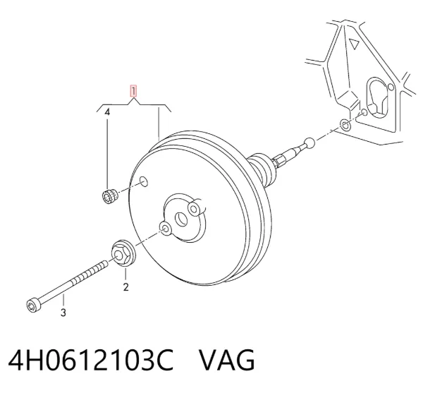 Усилитель тормозов 4H0612103C VAG