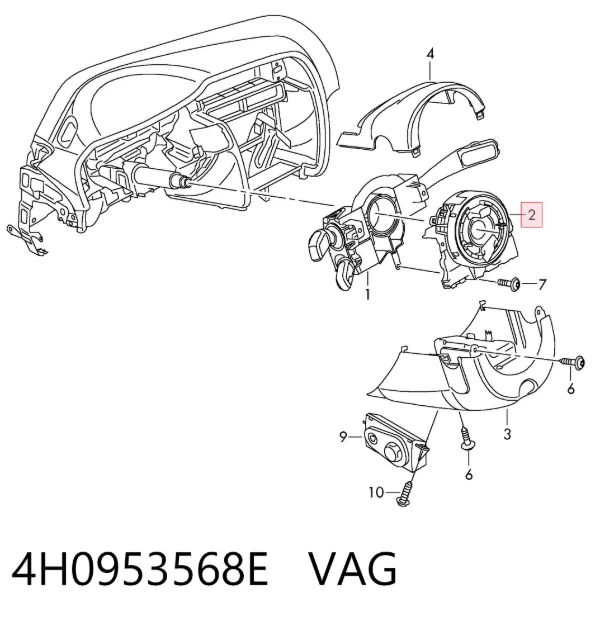 Шлейф руля 4H0953568E VAG