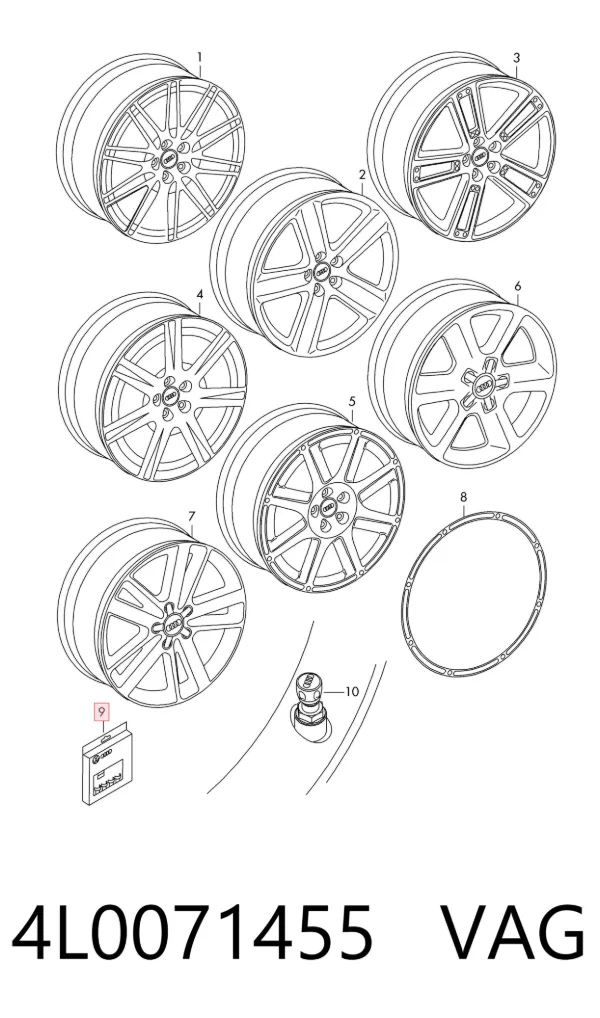 Колесный болт 4L0071455 VAG