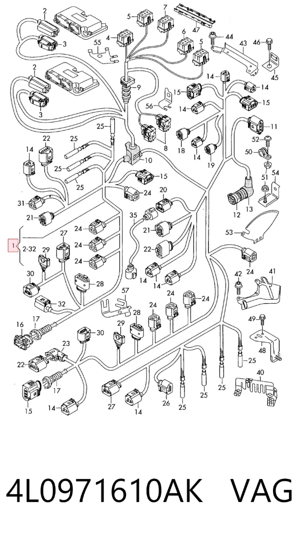 Жгут проводов моторного отсека 4L0971610AK VAG