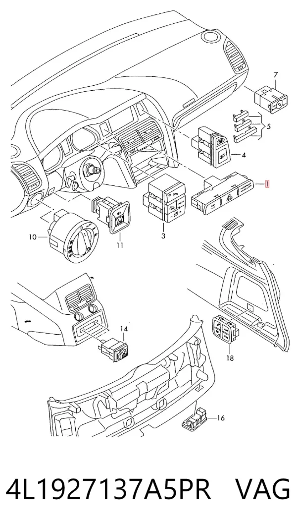 Кнопка аварийки Audi Q7 4LB