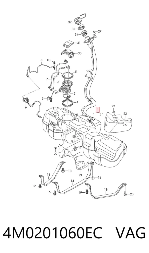 Бензобак 4M0201060EC VAG