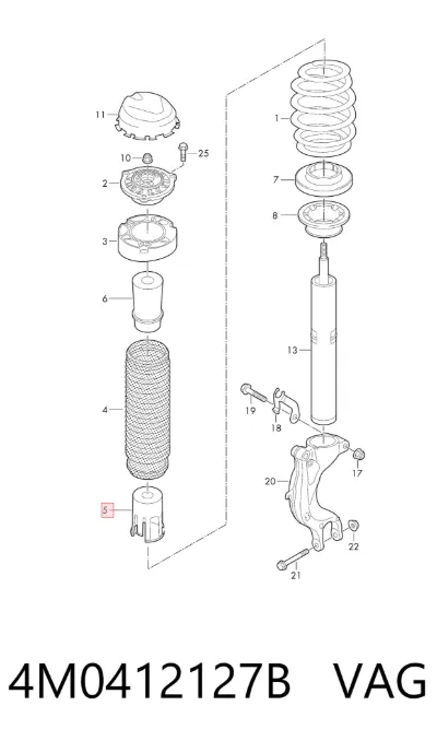 Крышка опоры амортизатора переднего VAG 4M0412127B