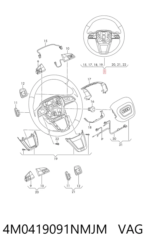 Руль 4M0419091NMJM VAG