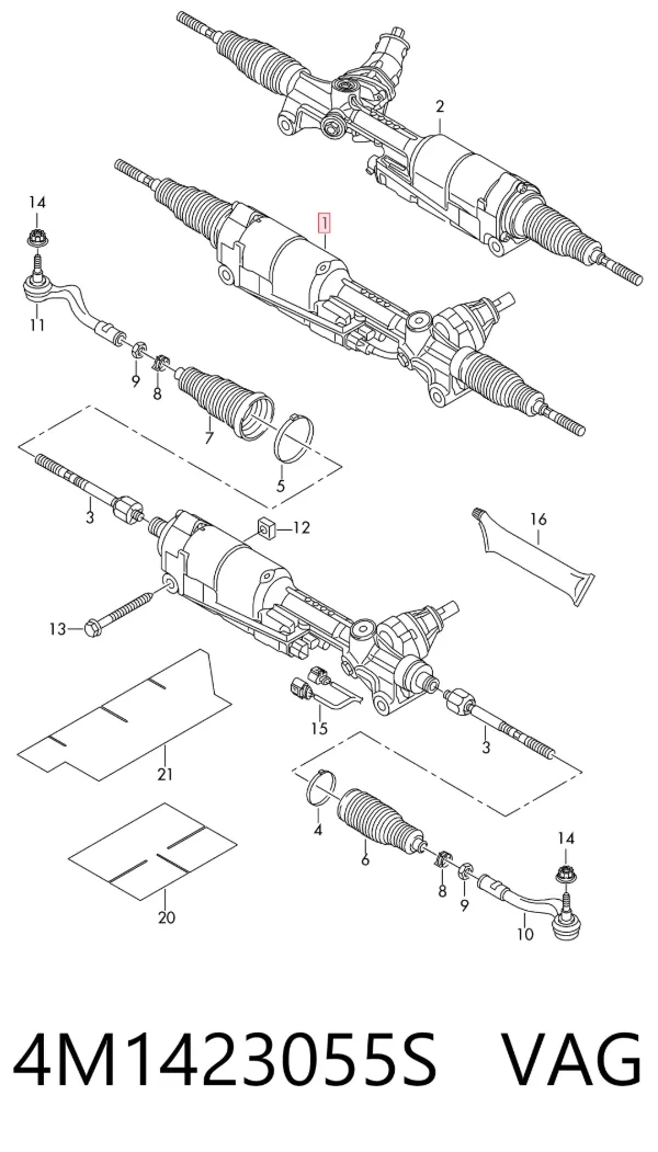 Рулевая рейка 4M1423055S VAG