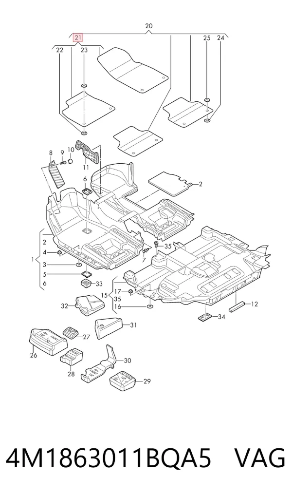 Коврики 4M1863011BQA5 VAG