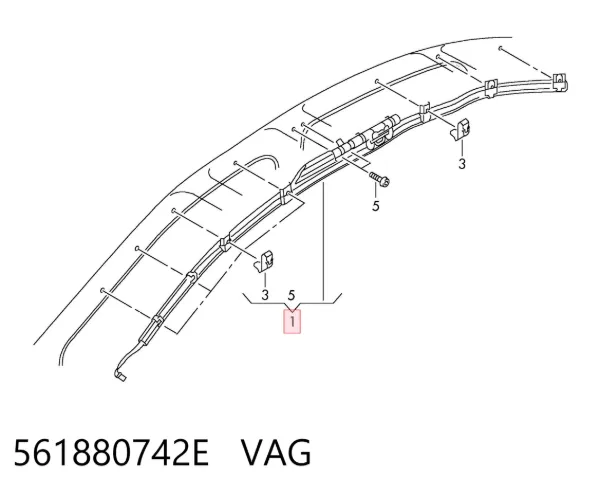 Шторка боковая, правая 561880742E VAG