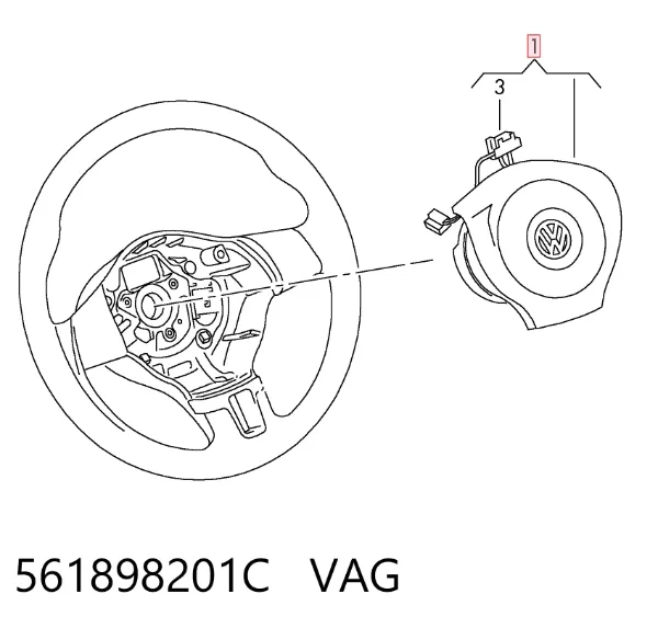 Подушка безопасности водителя 561898201C VAG