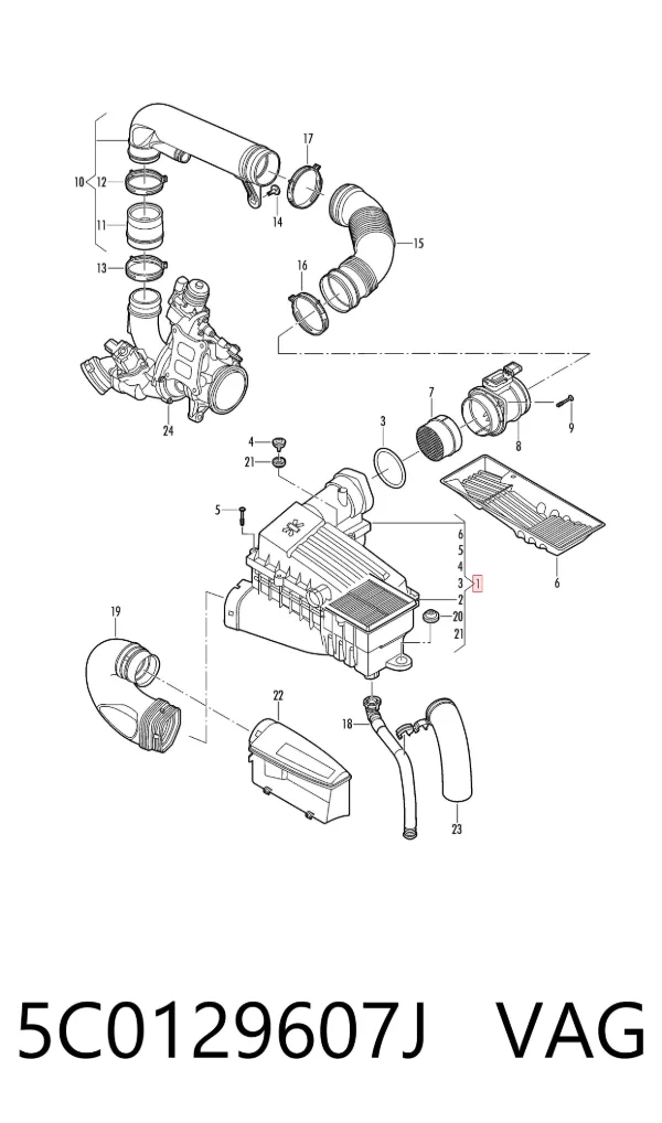 Корпус фильтра 5C0129607J VAG