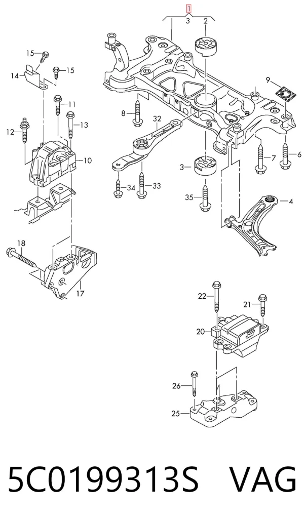 Подрамник передний 5C0199313S VAG