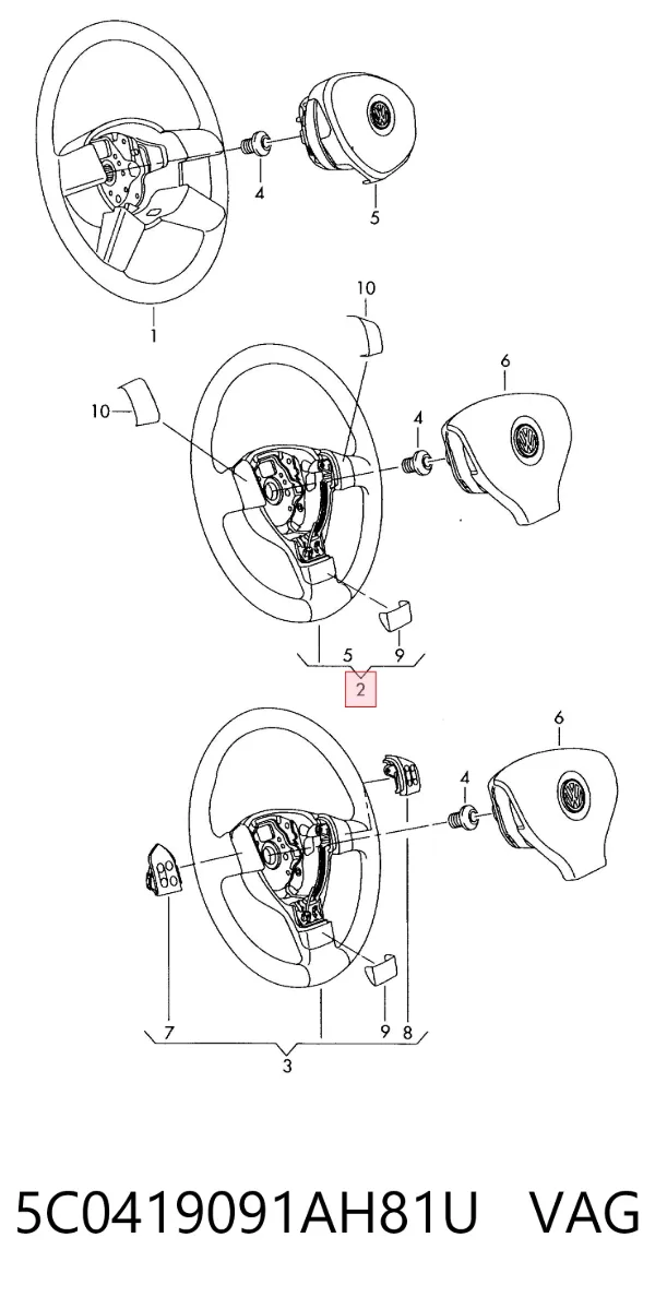 Руль 5C0419091AH81U VAG