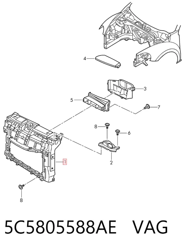 Рамка радиатора 5C5805588AE VAG