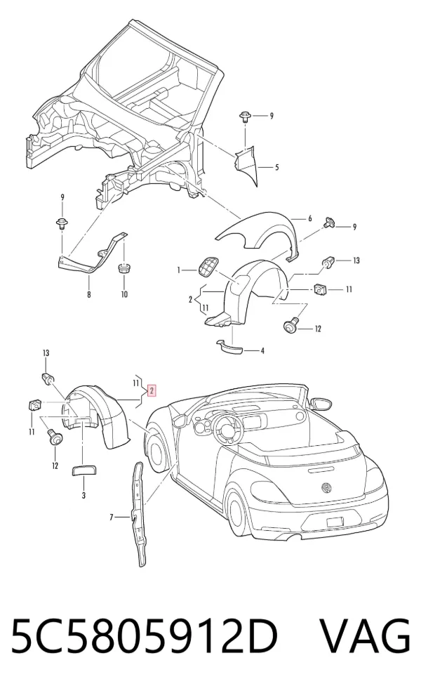 Подкрылок передний правый 5C5805912D VAG