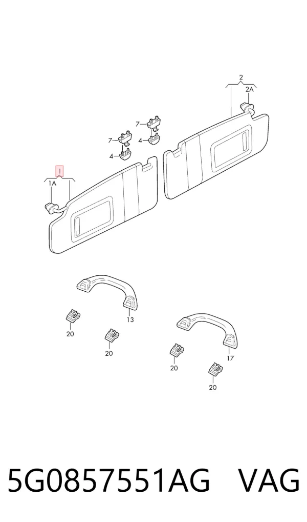 Солнцезащитный козырек 5G0857551AG VAG