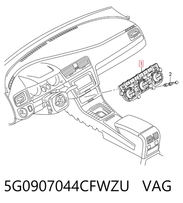 Блок управления кондиционером 5G0907044CFWZU VAG