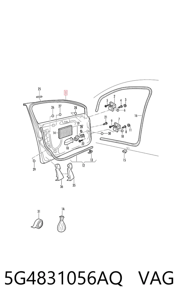 Дверь передняя правая 5G4831056AQ VAG