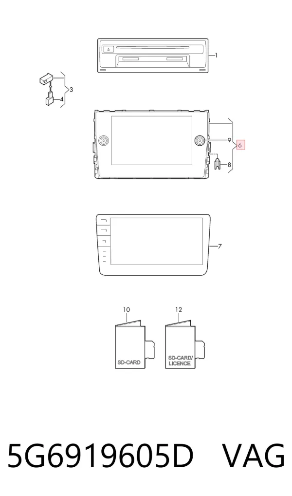 Дисплей многофункциональный 5G6919605D VAG