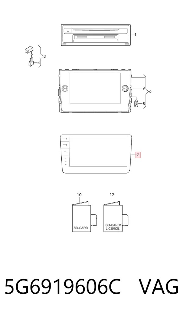 Дисплей многофункциональный 5G6919606C VAG