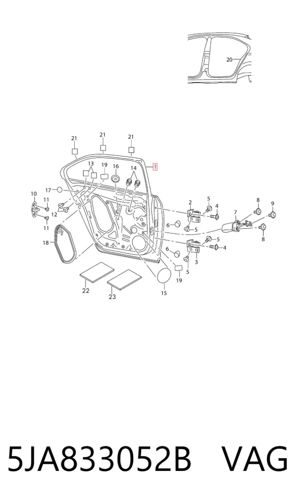 Дверь задняя правая Skoda Rapid NH3, NK3, NK6