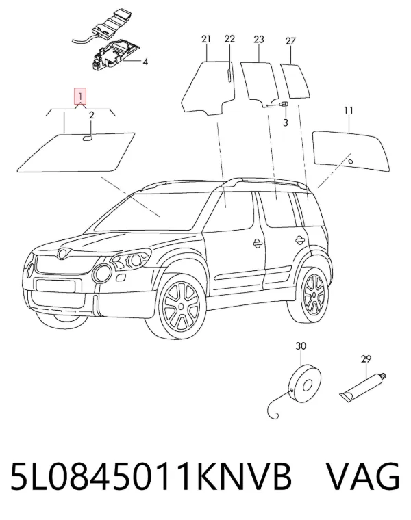 Лобовое стекло 5L0845011KNVB VAG