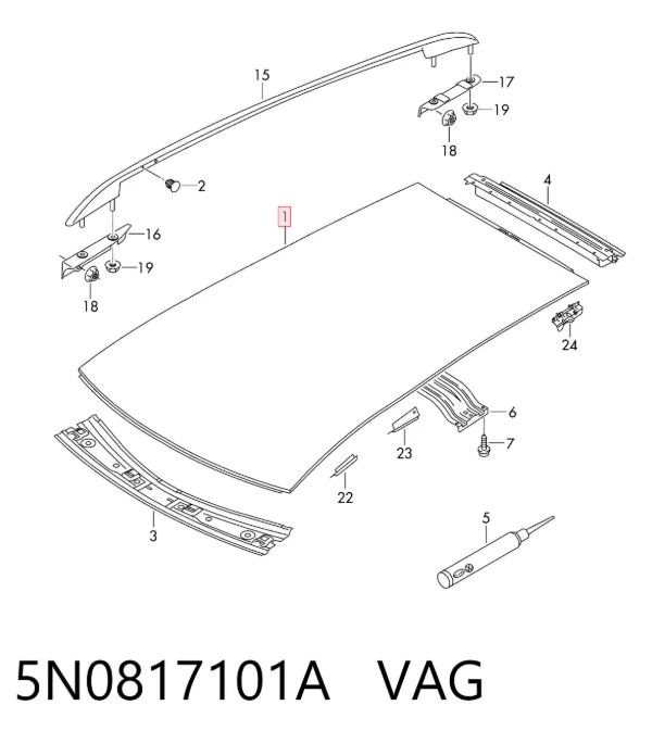 Крыша 5N0817101A VAG