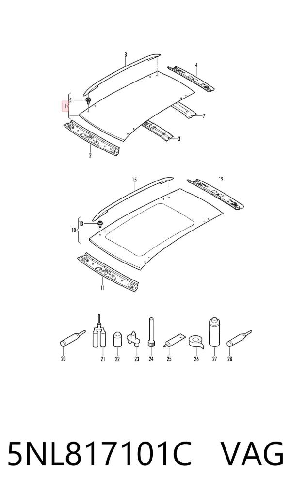 Крыша 5NL817101C VAG