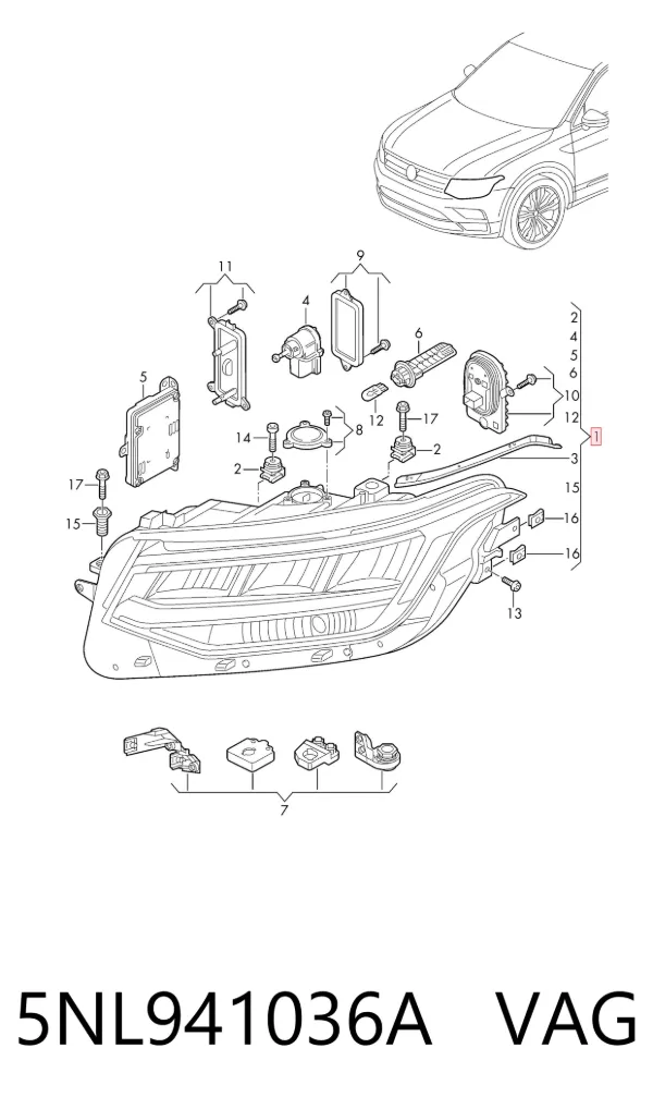 Правая фара 5NL941036A VAG