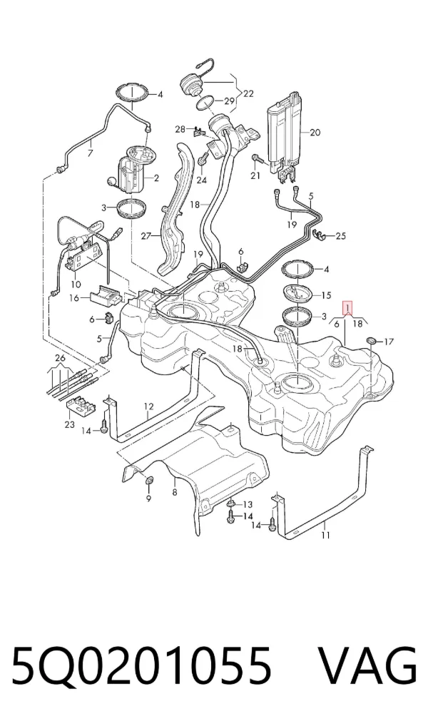Бензобак 5Q0201055 VAG