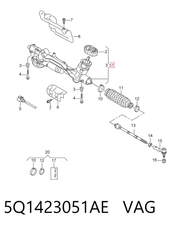 Рулевая рейка 5Q1423051AE VAG
