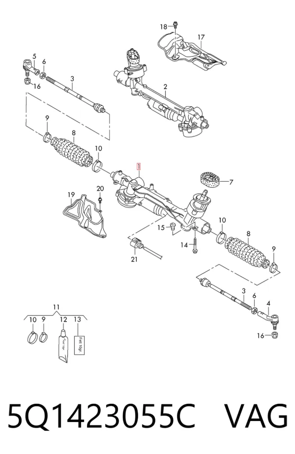 Рулевая рейка 5Q1423055C VAG