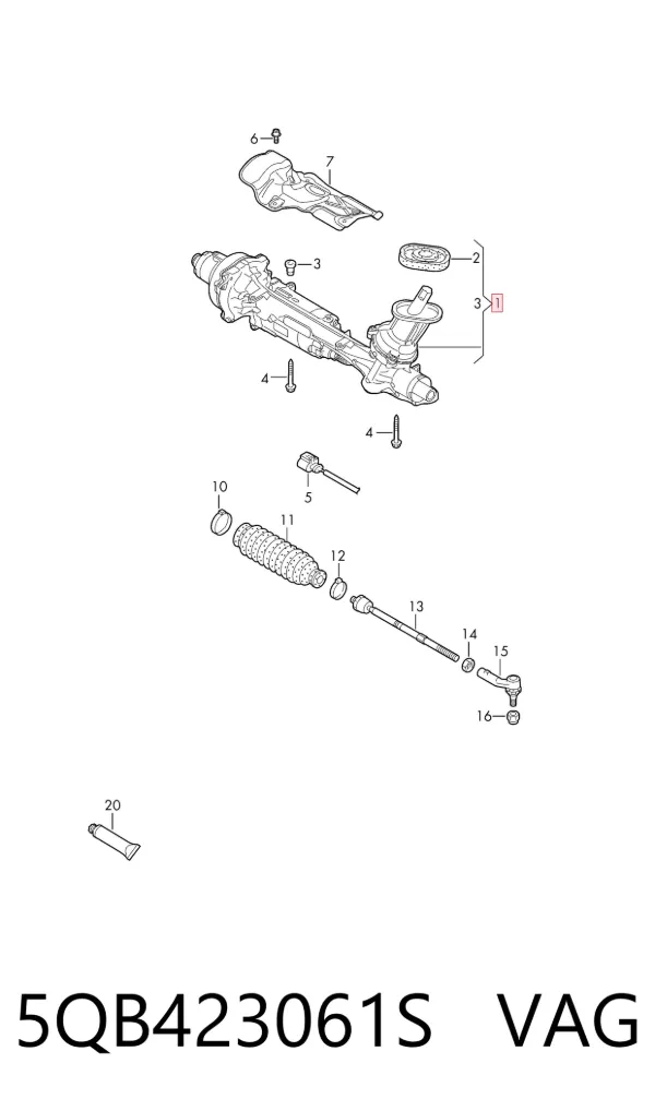 Рулевая рейка 5QB423061S VAG