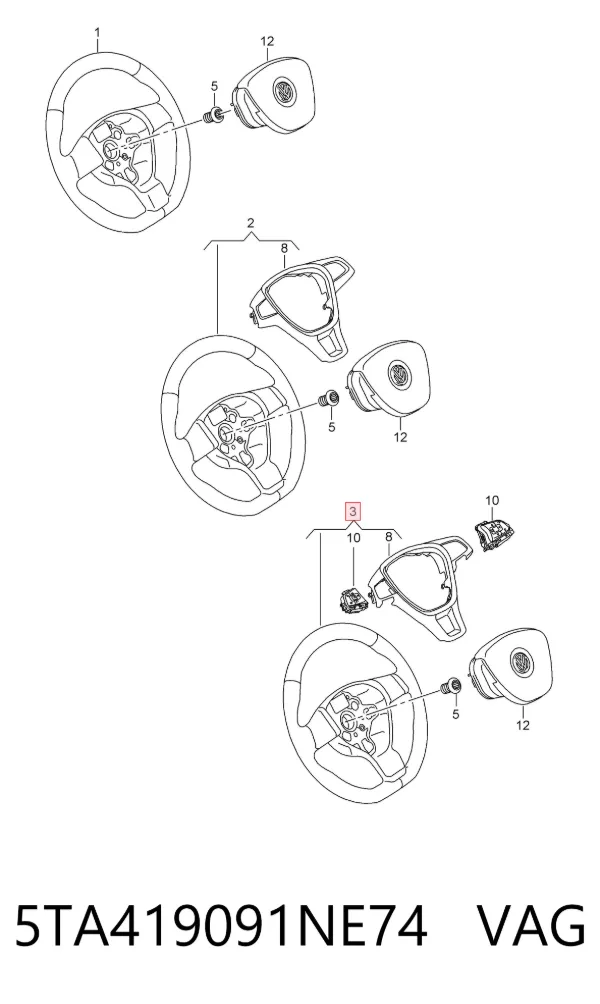 Руль 5TA419091NE74 VAG