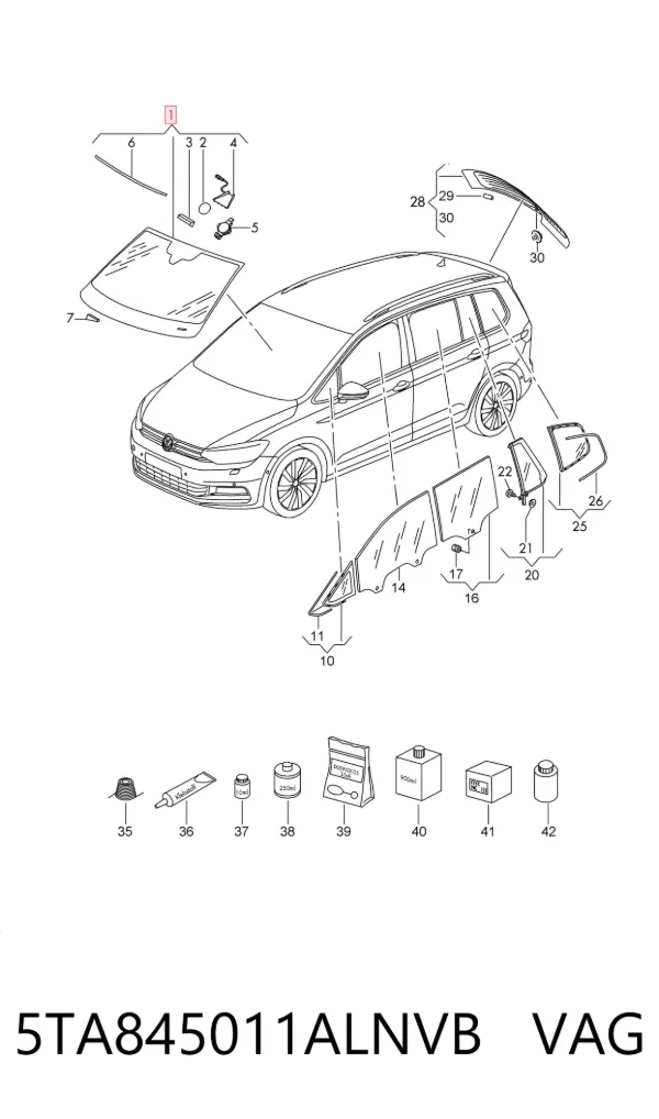 Лобовое стекло 5TA845011ALNVB VAG
