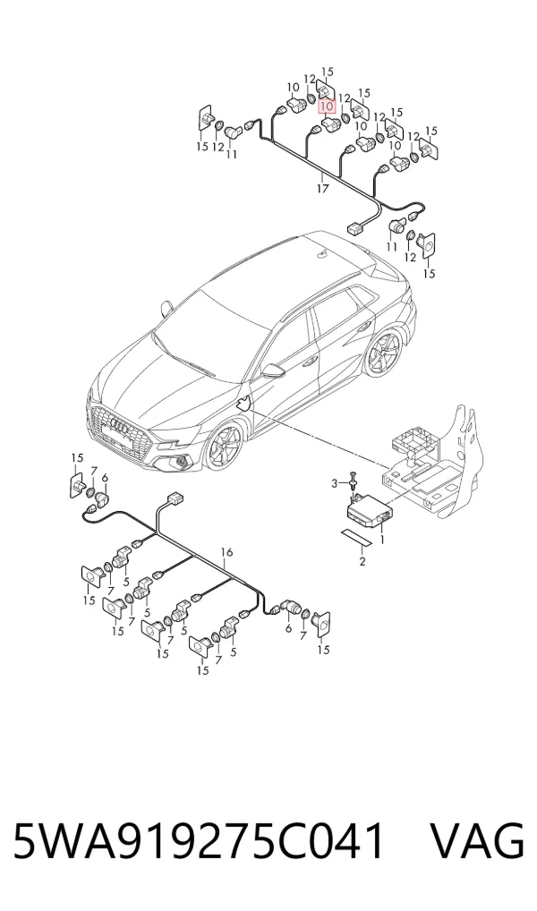 Парктроники задние A22390501059197 Mercedes