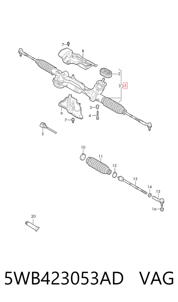 Рулевая рейка 5WB423053AD VAG