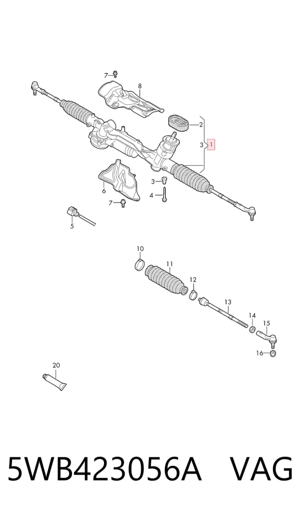 Рулевая рейка 5WB423056A VAG