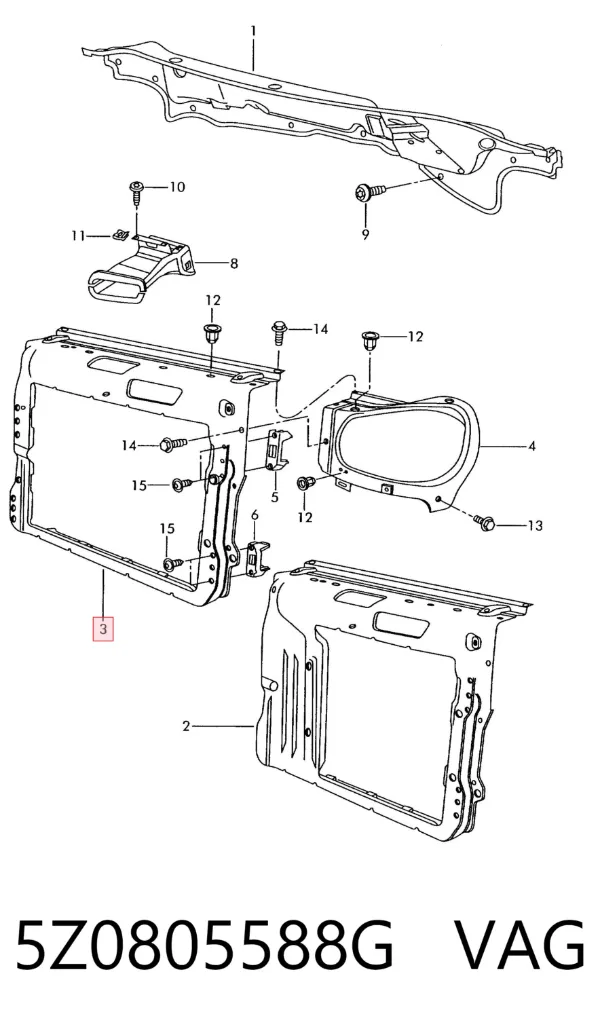Рамка радиатора 5Z0805588G VAG