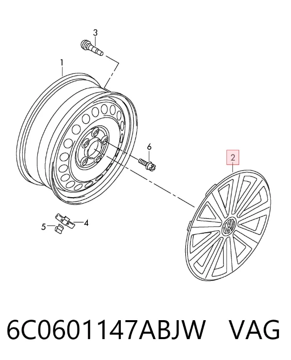 Колпаки 6C0601147ABJW VAG