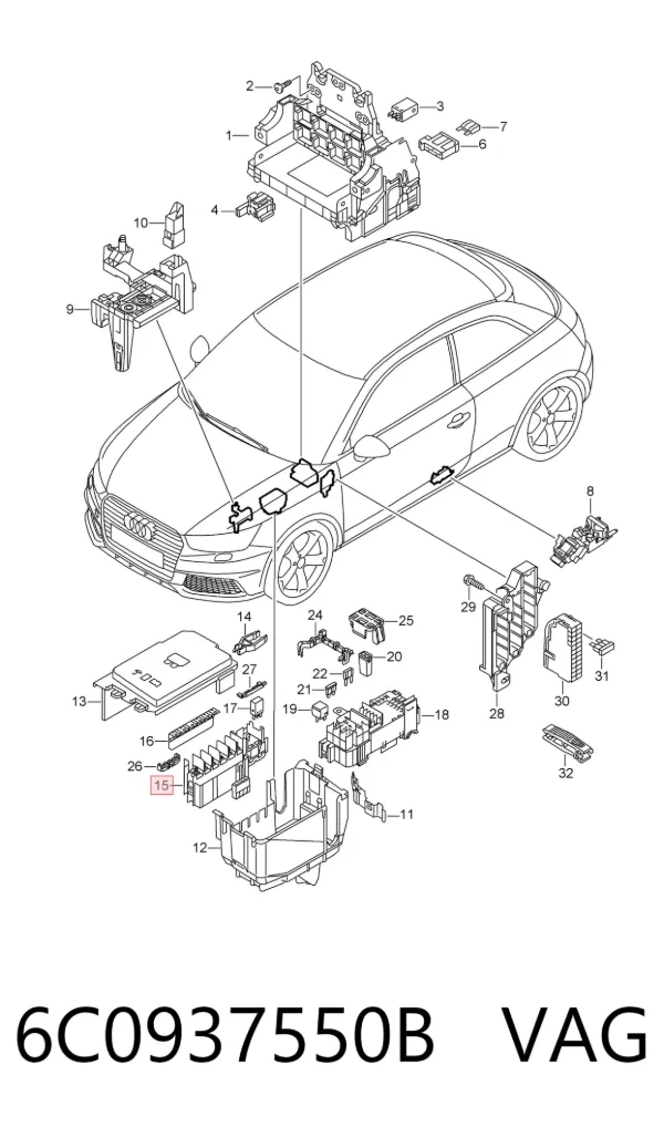 Блок предохранителей 6C0937550B VAG
