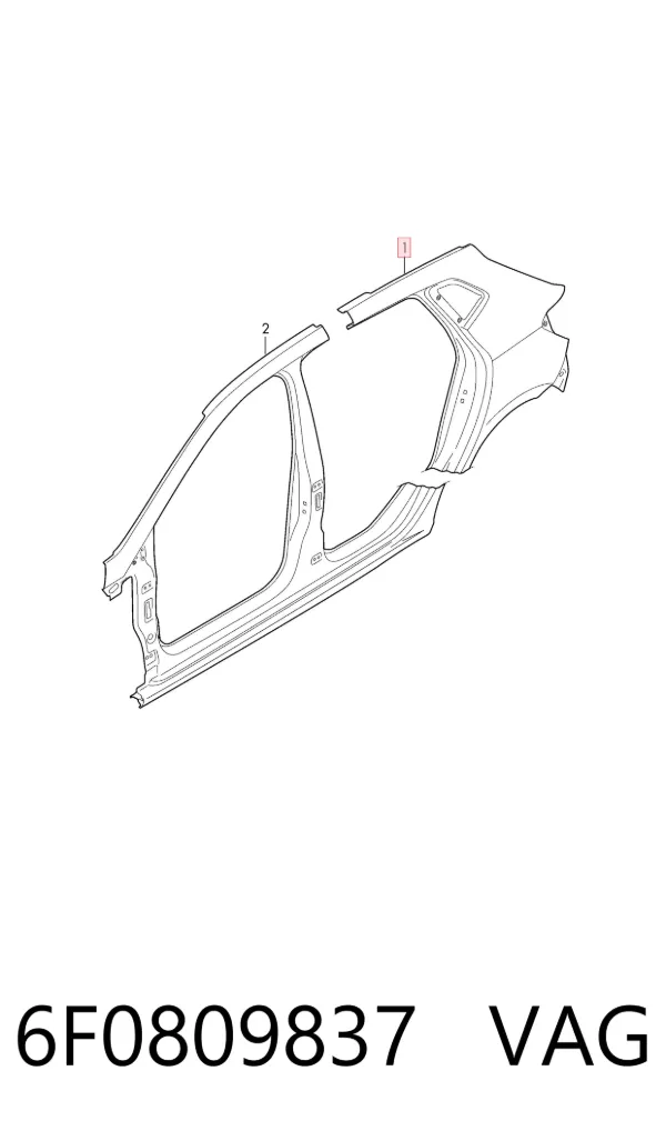 Крыло заднее левое 6F0809837 VAG