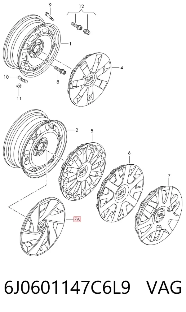 Колпаки 6J0601147C6L9 VAG