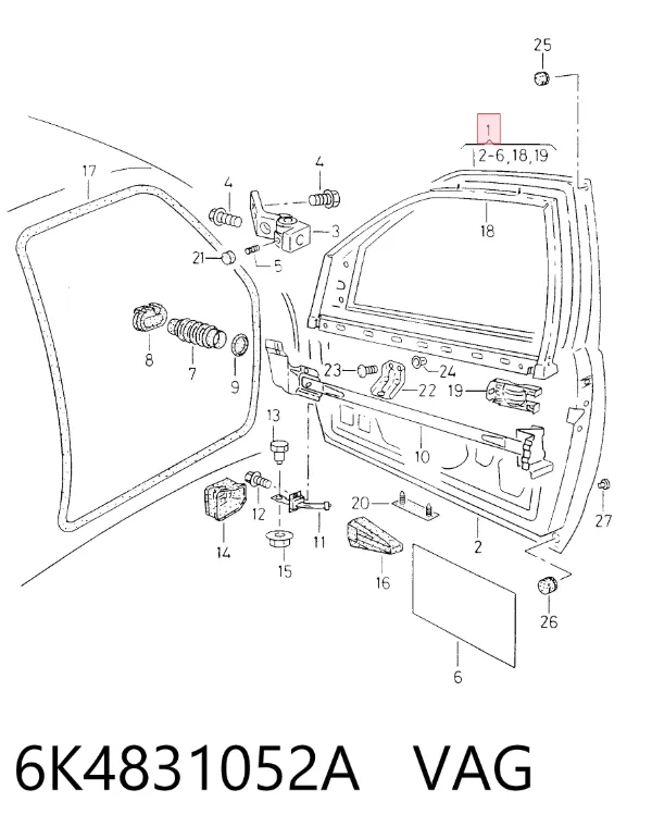 Дверь передняя правая Volkswagen Caddy II