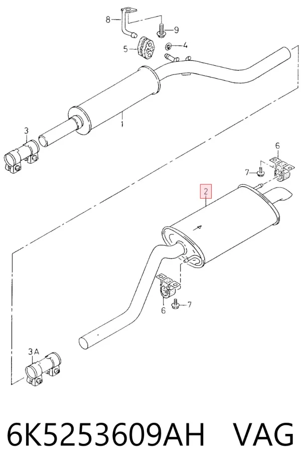 Глушитель задний 6K5253609AH VAG