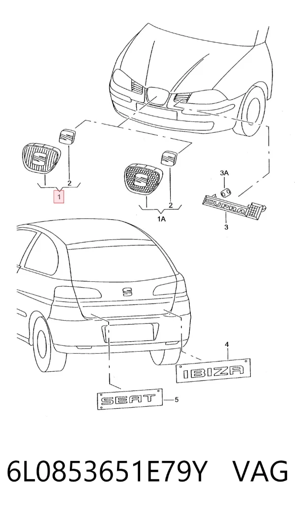 Решетка радиатора 6L0853651E79Y VAG
