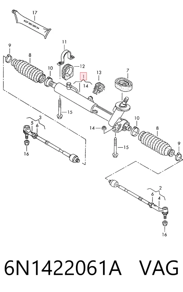 Рулевая рейка 6N1422061A VAG