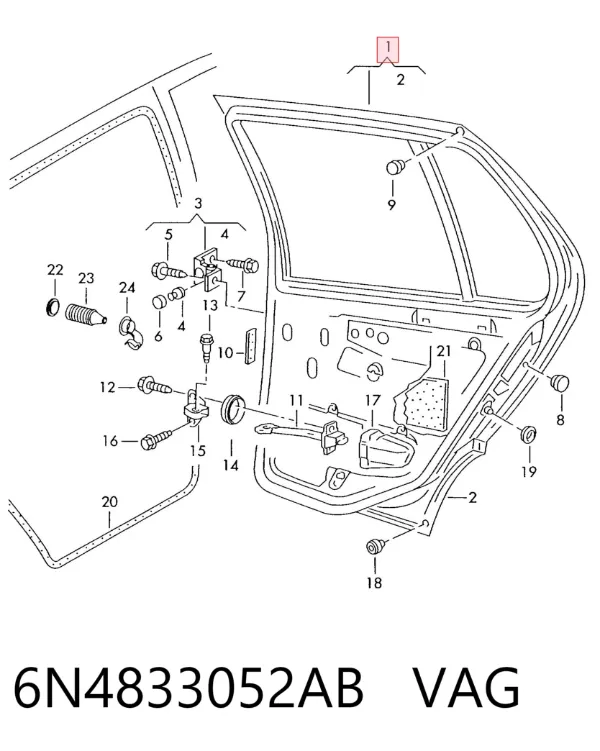 Дверь задняя правая 6N4833052AB VAG