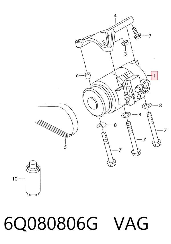 Компрессор кондиционера 6Q080806G VAG
