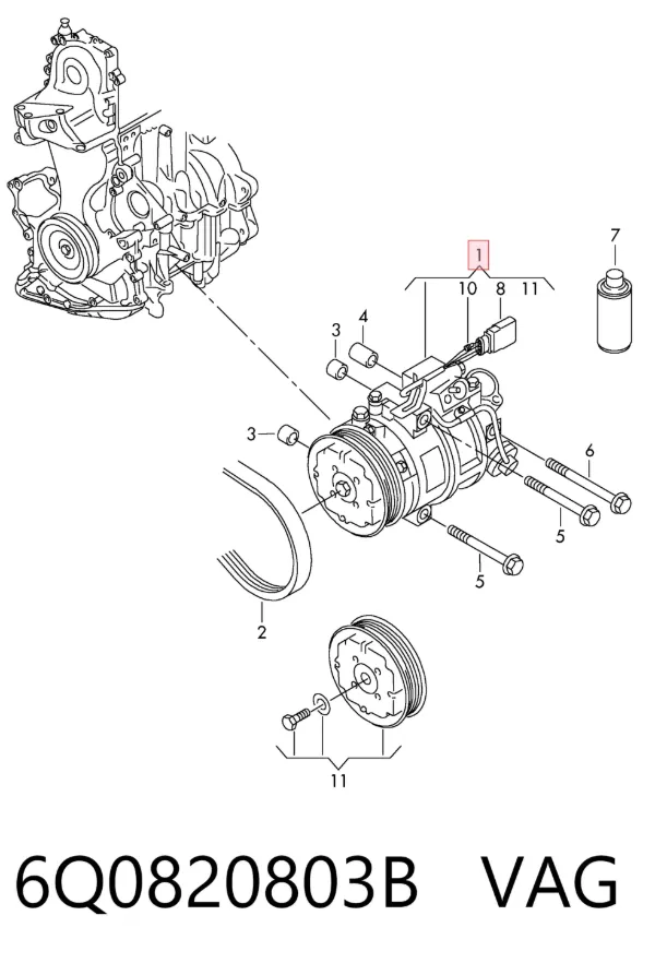 Компрессор кондиционера 6Q0820803B VAG