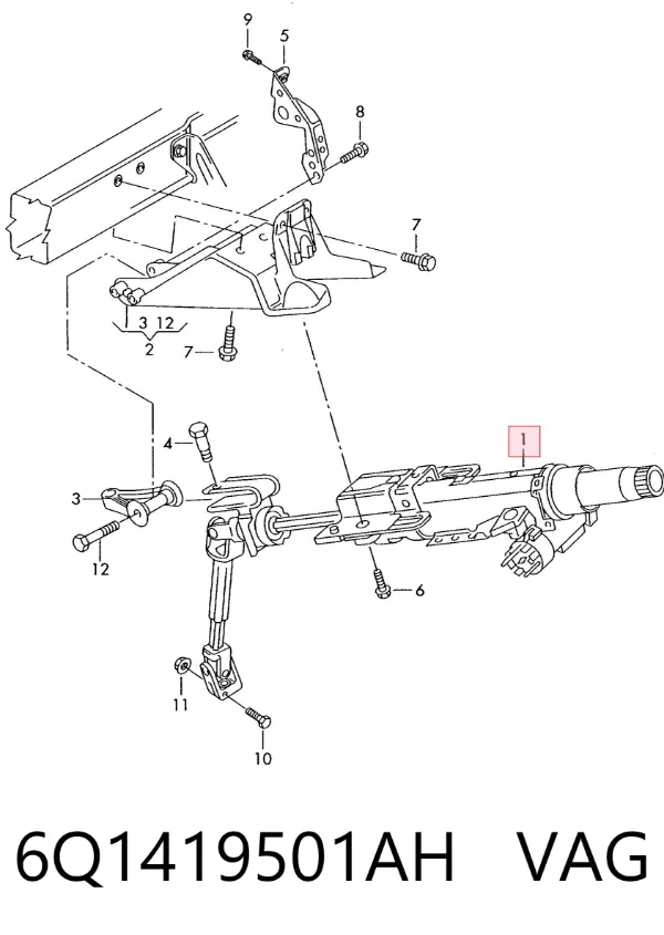 Рулевая колонка 6Q1419501AH VAG