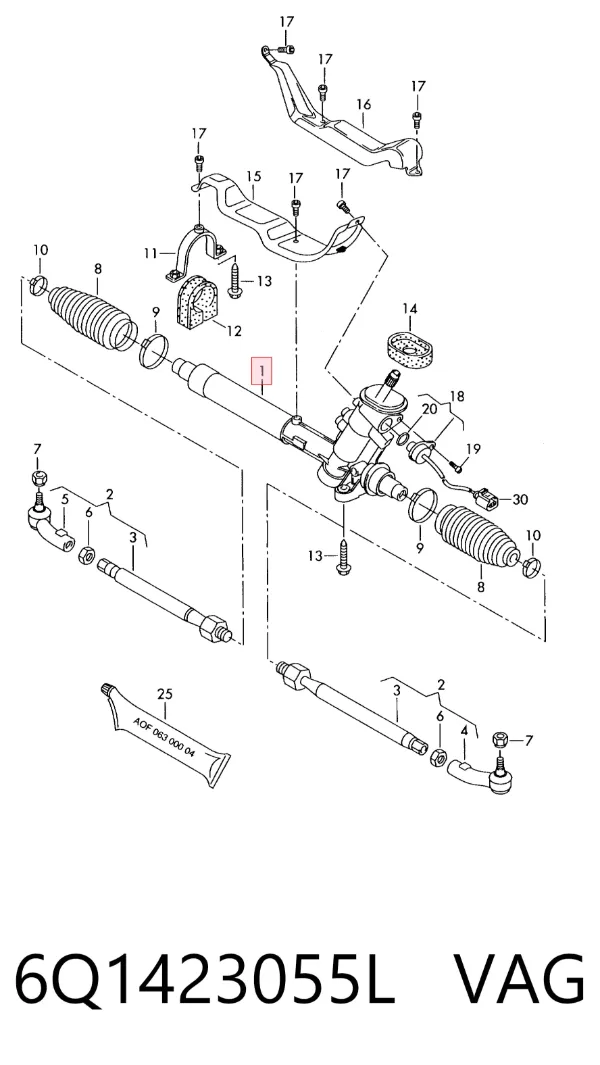 Рулевая рейка 6Q1423055L VAG
